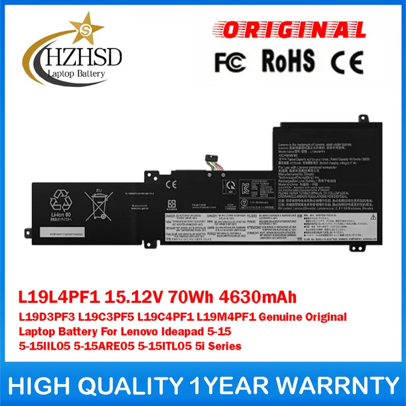 L19L4PF1 15.12V 70Wh 4630mAh L19C3PF5/4PF1 L19D3PF3 L19M4PF1 ของแท้แล็ปท็อปแบตเตอรี่สําหรับLenovo Id