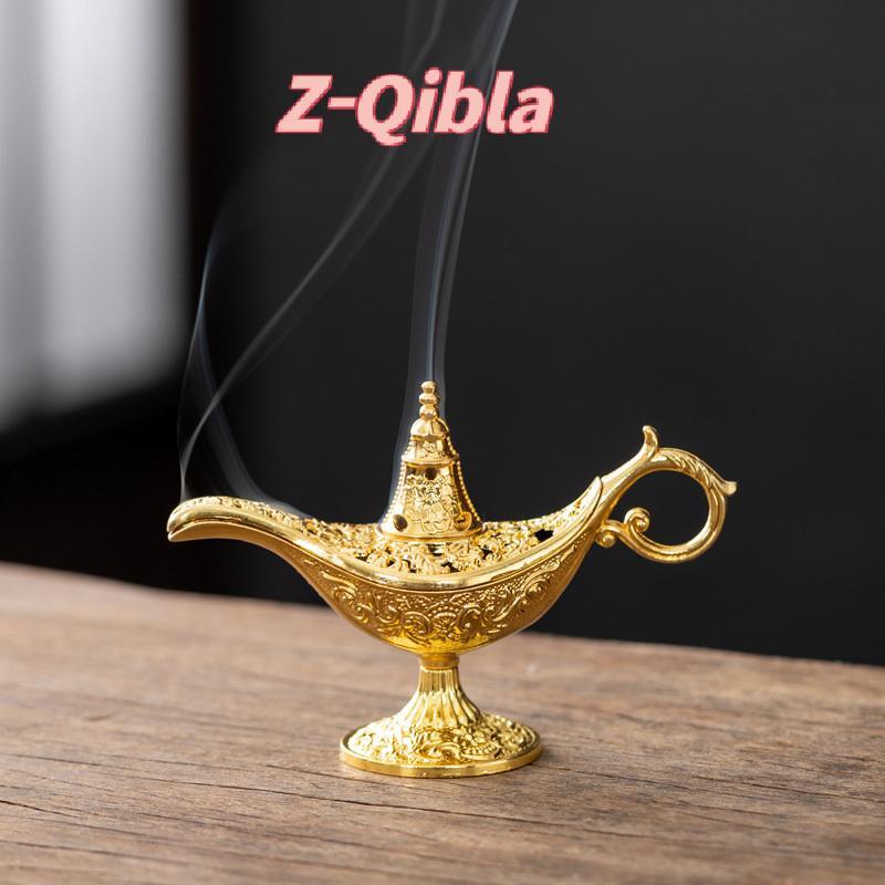 [Z-Qibla-t] Hollow Legend Aladdin Magic Genie โคมไฟธูป Burners Retro Wishing โคมไฟน้ํามันของขวัญตกแต่งบ้าน