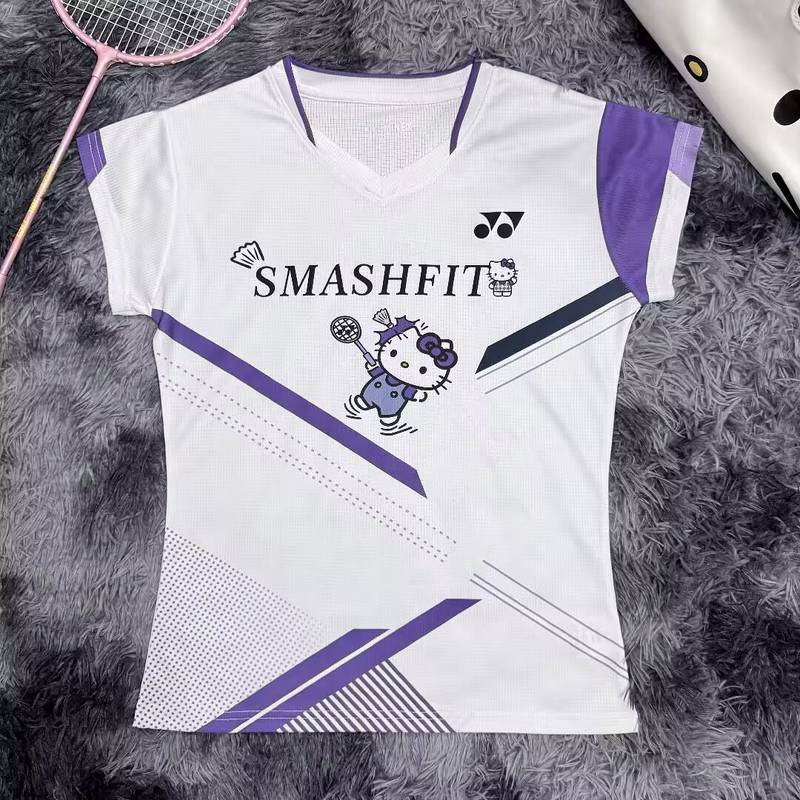 New Ktyy Badminton Short-Sleeved Shirt Quick-Drying Thin Competition Sports Training Same Sports Breathable Popular Women's WC9z