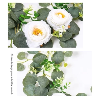 พร้อมส่ง ดอกไม้ปลอม เถาวัลย์ปลอม ดอกคาเมลเลีย ใบไม้ปลอม สวยเหมือนจริง ตกแต่งบ้าน งานแต่งงาน ปาร์ตี้