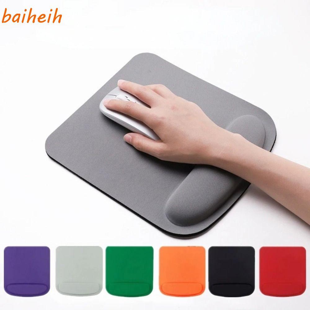 ไป๋เฮห์ แผ่นรองเมาส์ส่วนที่เหลือข้อมือ,สีทึบหนาฟองน้ําเล่นเกมสํานักงาน ม แผ่นรองเมาส์, อุปกรณ์สํานักงาน อีวา โต๊ะรอง