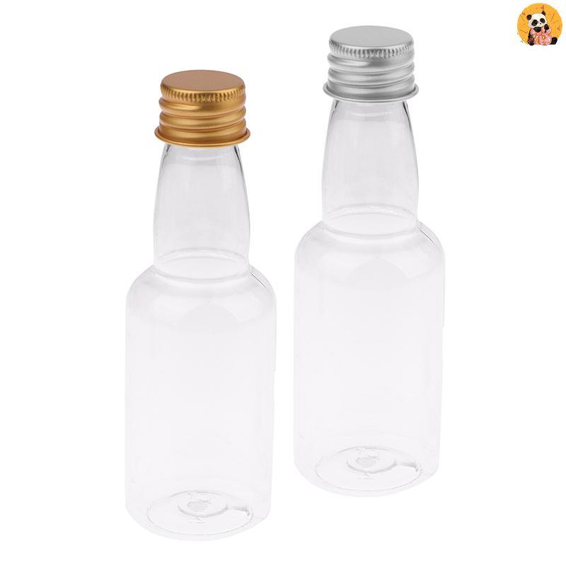 [CO] 10 ชิ้น 50 มิลลิลิตร Mini Clear PET รีฟิลขวดเล็กสําหรับงานแต่งงานขวดเหล้าพร้อมฝาปิดสกรูป้องกันก