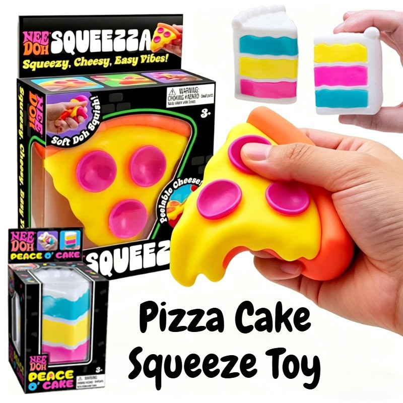 Schylling Squeeza พิซซ่าบีบของเล่น Squeezable ความเครียด Relievers Nee Doh Pinching Squishy Fidget ของเล่น lameintmy