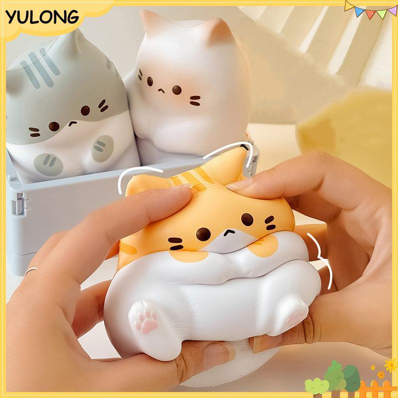 YU ใหม่แมวความเครียดบรรเทา Squishy ของเล่น PU ช้า Rising Squeeze Antistress Ball การ์ตูนเครื่องประดับตาราง Squishy ความเครียด Reliever ของเล่น NG