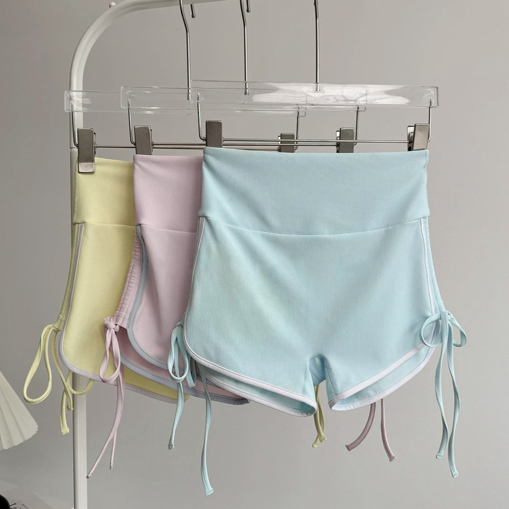 MAGIEYOGA Woman กางเกงกีฬาขาสั้นปรับ Drawstring กางเกงขาสั้นเอวสูงโยคะขี่จักรยาน