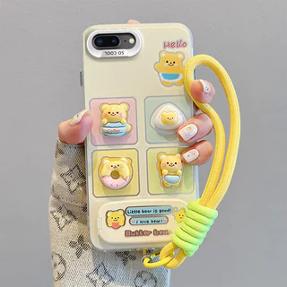 เคส iPhone 7 Plus เคส iPhone 8 Plus เคส For iPhone พร้อมตัวยึดกระจก 3D ตุ๊กตาโทรศัพท์แบบแข็ง BB-CYJZ
