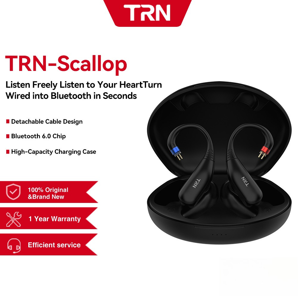 TRN หอยเชลล์ไร้สายบลูทูธ 6.0 หูฟังไฮไฟโมดูลอัพเกรดสายเปลี่ยนสําหรับ Conch 0.75 0.78 Mmcx 2Pin-s QDC