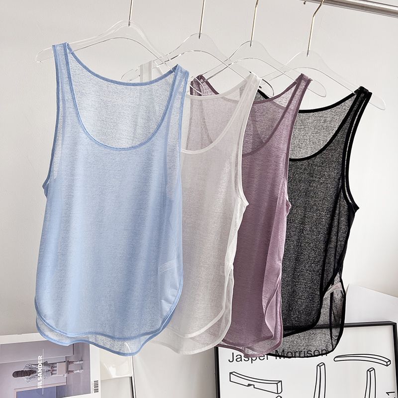 【พร้อมส่งจากจีน】เสื้อคลุมบรา โยคะ แขนกุด บางเบา โปร่งใส เซ็กซี่ ออกกำลังกาย แฟชั่น สำหรับผู้หญิง