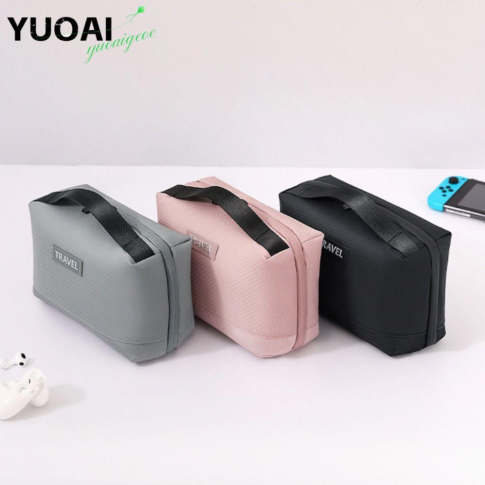 YUOAI Travel Tech Organizer Bag, Travel Accessories Waterproof Storage Bag, Portable PU Wear-resisti