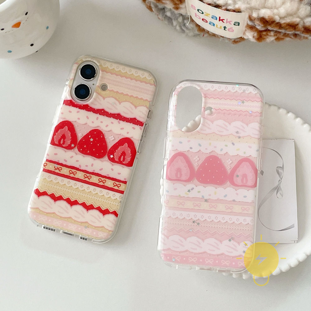 For เคสไอโฟน TPU Color Match Strawberry เคส Phone Case For iPhone 17 Pro Max 16 15 14 13 Cover  Aesthetic Korean Cute