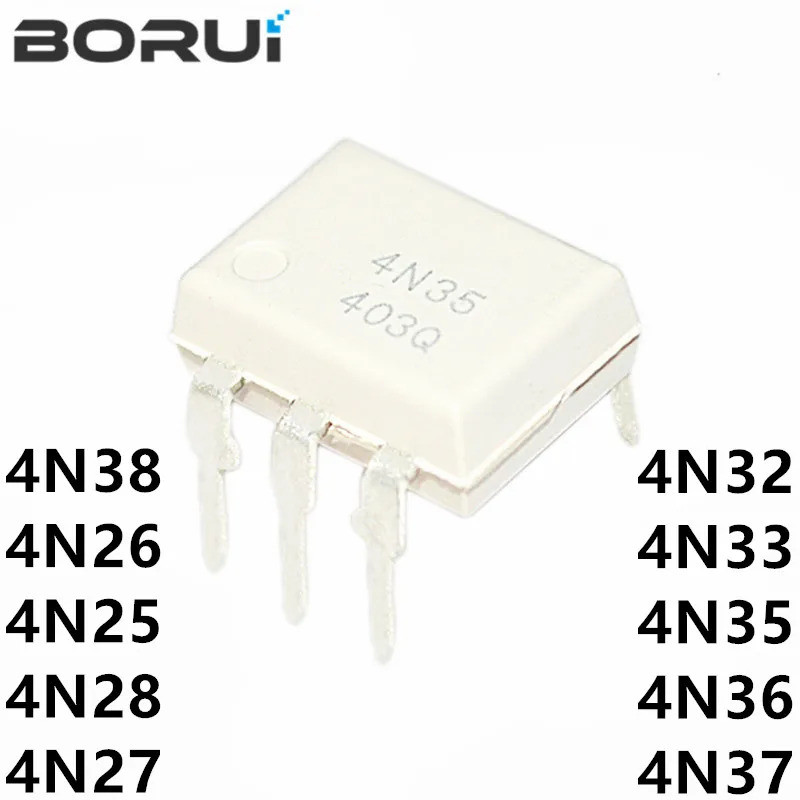 10 ชิ้น/ล็อต 4N38 4N37 4N36 4N35 4N33 4N32 4N27 4N28 4N25 4N26 DIP-6 IC Optocoupler ชิปในสต็อก PE4K