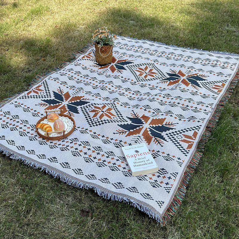New Product#Tent Moisture-Proof Picnic Mat Camping Tablecloth Lawn Mat Bohemian Knitted Blanket Amer