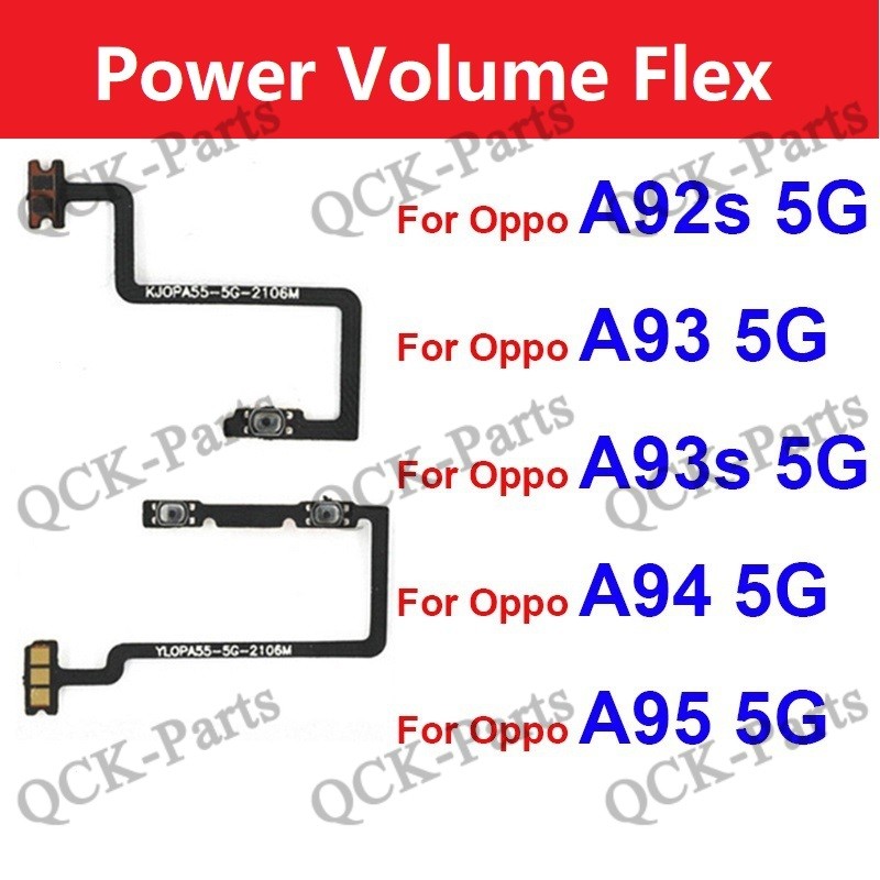 On OFF ปุ่มปรับระดับเสียง Flex สําหรับ OPPO A92S A93 A93S A94 A95 5G Power Voulme ปุ่มด้านข้างสวิทช์ Flex Cable Replacement
