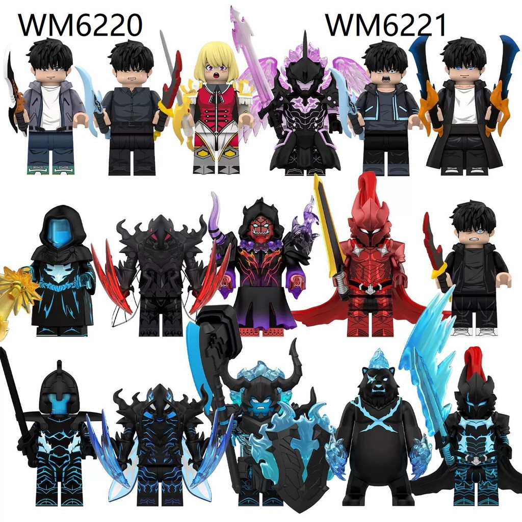 WM6220 WM6221 Sung Jin-Woo อะนิเมะ Building Blocks Minifigures, สะสมตัวการ์ตูนของเล่นสําหรับแฟนและเด
