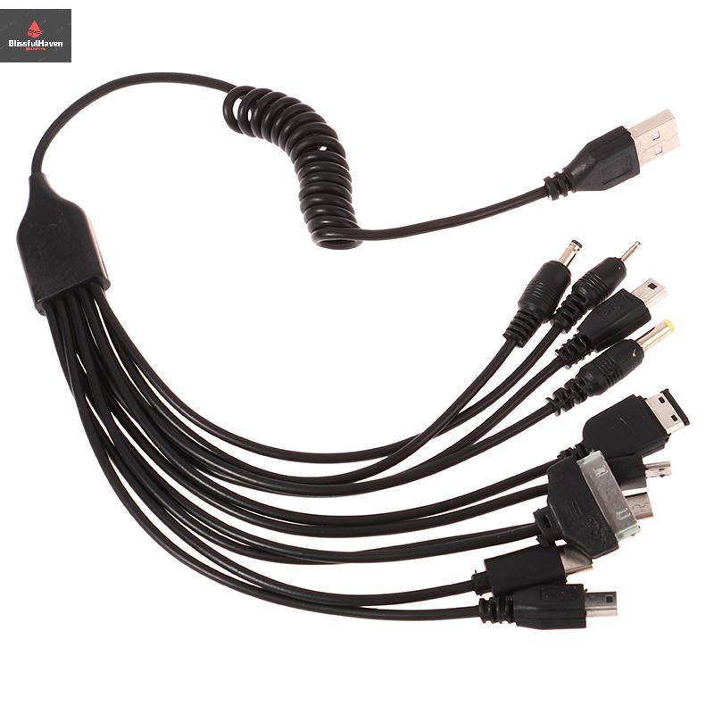 1 PC 10 In 1 Micro USB Multi Pin Cable Charger Universal USB Adapter Cable Data Wire Wire Data Transfer Cable