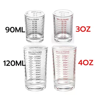 แก้วตวง มีสเกลวัด ขนาด 90ml/120ml 3oz/4oz สีดำ สีแดง IARU