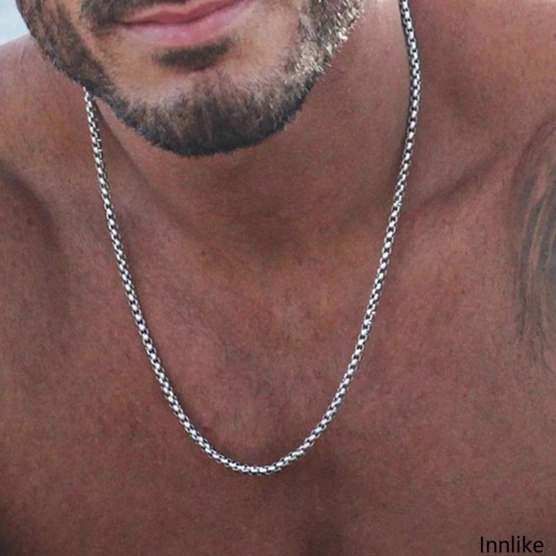 INN Modern Hip Hop Square Pearls สร้อยคอโซ่เหล็กไทเทเนียมสําหรับสวมใส่ทุกวันงานปาร์ตี้