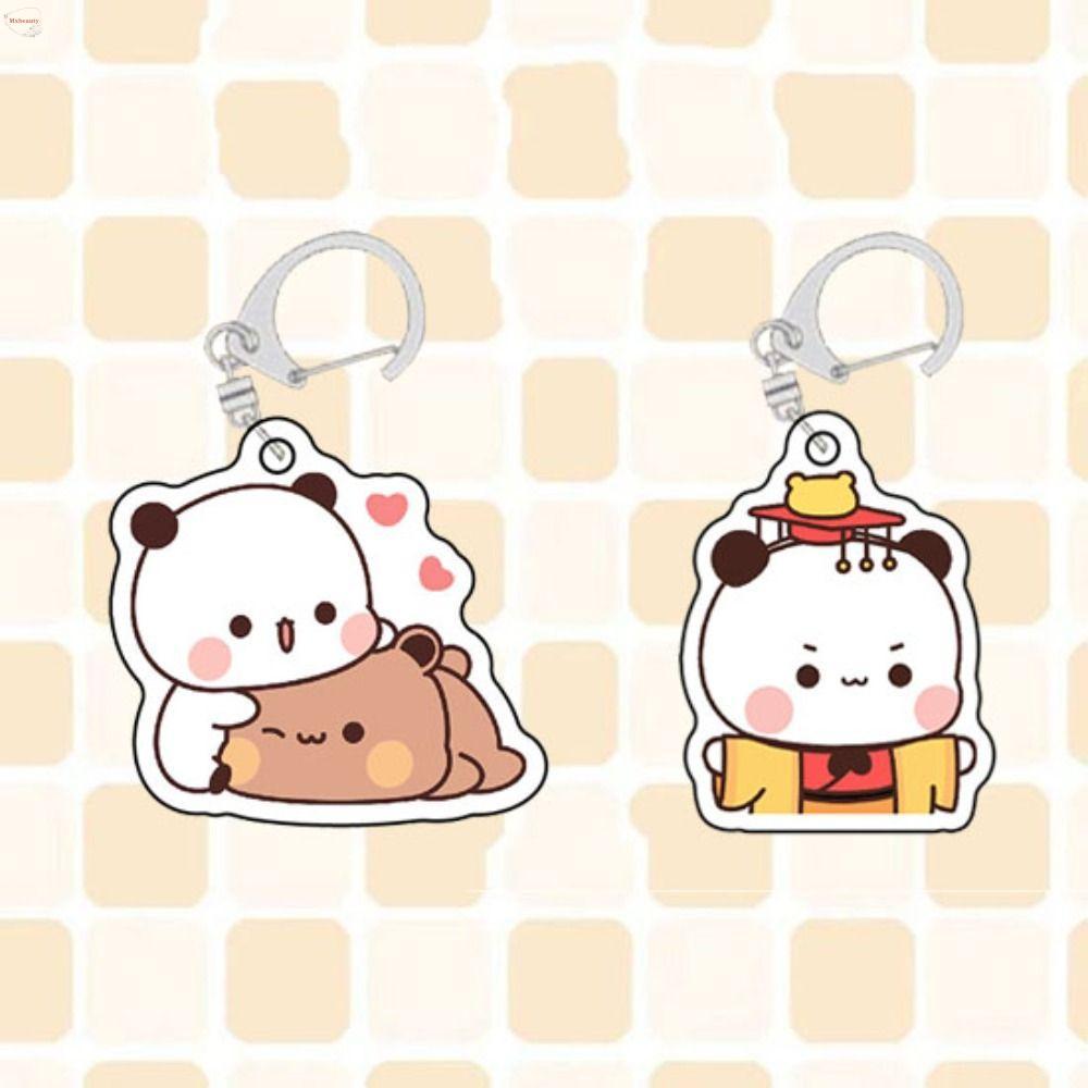 MXBEAUTY การ์ตูน Bubu Dudu Key Chain, การ์ตูนสัตว์ Bubu Dudu พวงกุญแจ, Charm พวงกุญแจหวาน Kawaii อะค