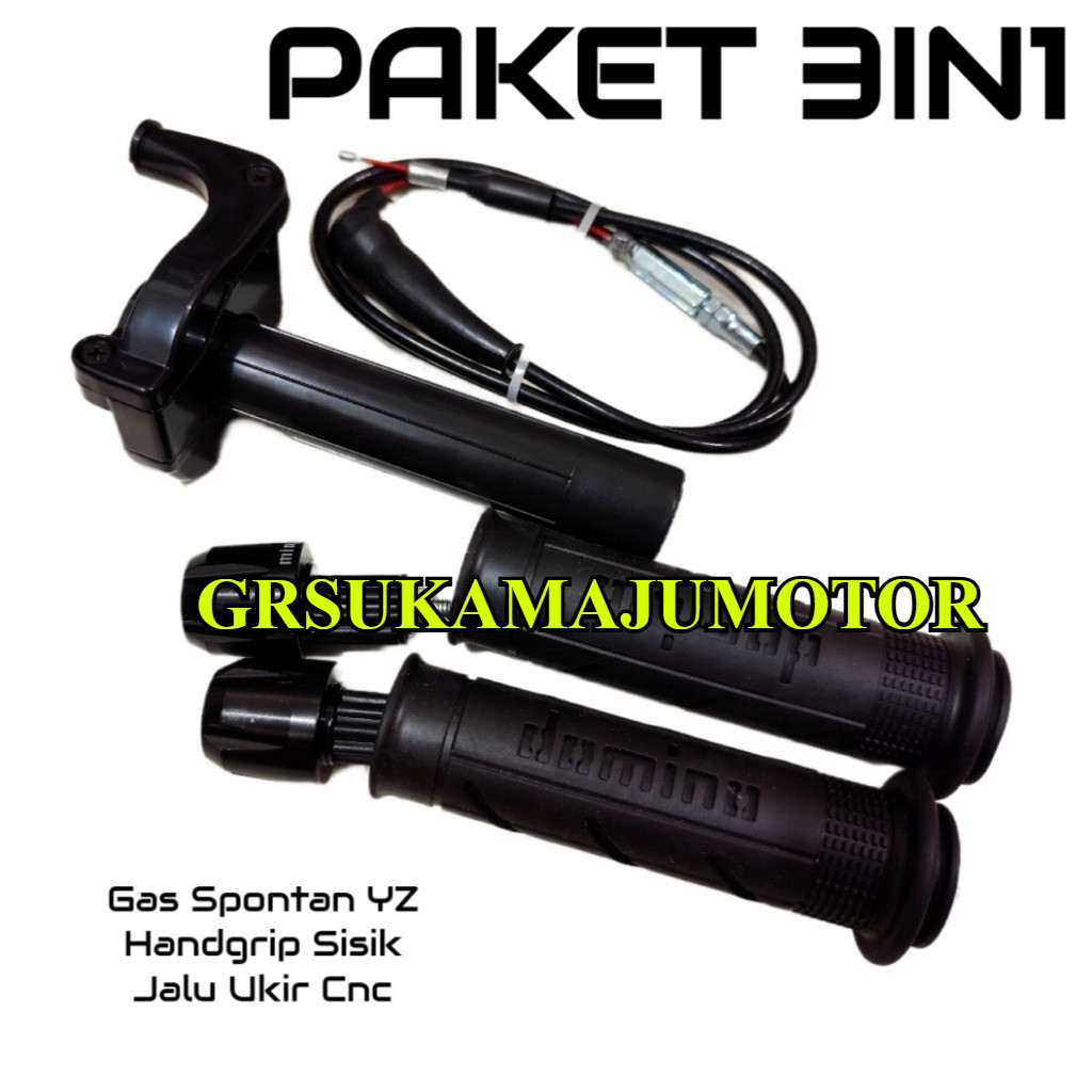 CR SAVING PACKAGE 3IN1 SPONTAN GAS YZ THAILAND 100CM CABLE + DOMINO SCALE HANDGRIP + CNC CARVED HAND