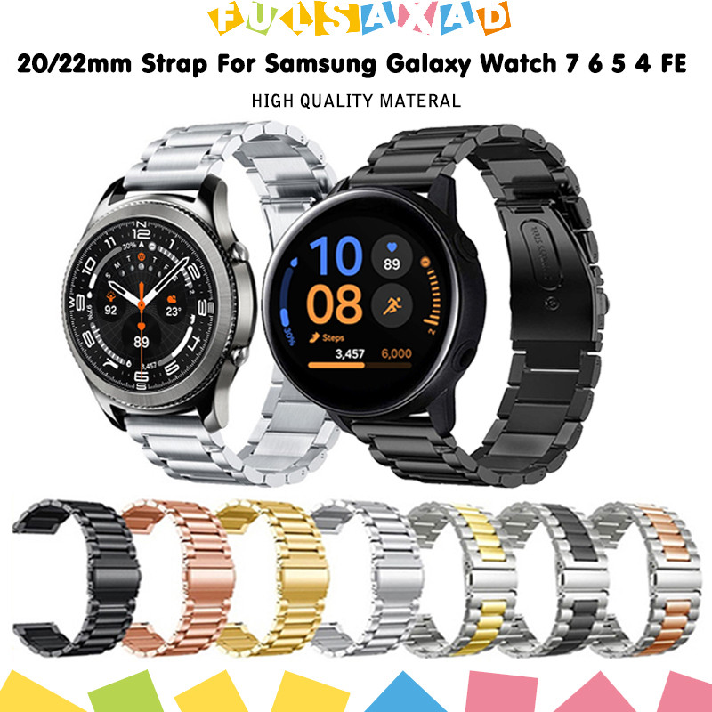 สายรัดสแตนเลส 20/22 มม. สำหรับ for Samsung Galaxy Watch 7 6 5 4 FE / Huawei / Redmi / Amazfit / Garmin / Realme
