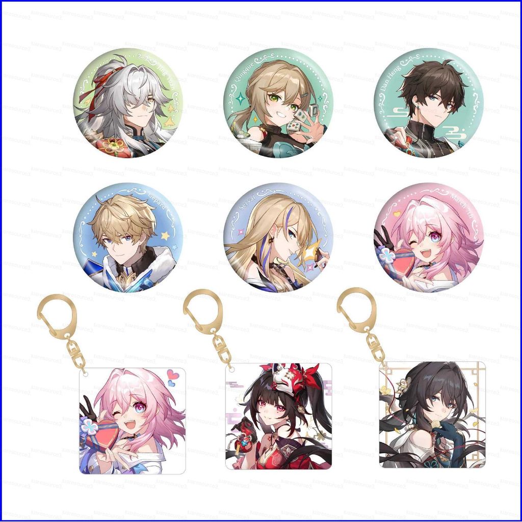 Honkai Star Rail Qingque Dan Heng Gepard Serval Sparkle พวงกุญแจอะคริลิคป้ายใส่กุญแจ