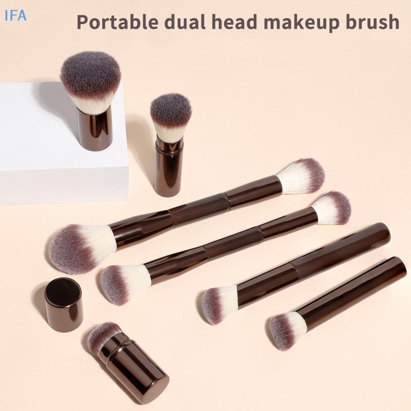 IFA Pro Double Headed แปรงแต่งหน้า Foundation คอนซีลเลอร์ Bronzer Blusher Retractable Professional แ
