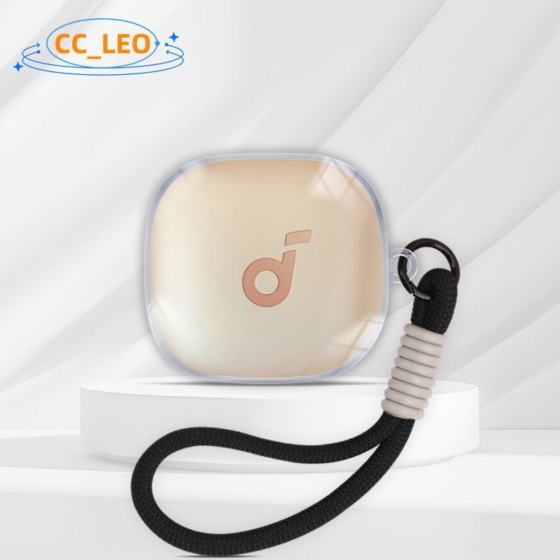 for Anker Soundcore R60i NC Case Cute Lanyard Pendant Soundcore R60i NC Clear TPU Soft Case Suitable