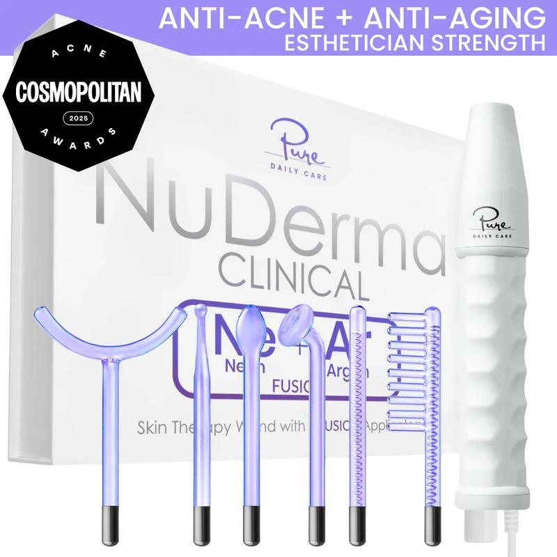 NuDerma Clinical High Frequency Wand พร้อม applicator Fusion Neon-Argon จาก Pure Daily Care เพื่อต่อ