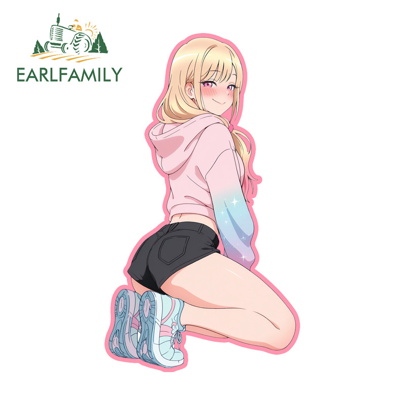 EARLFAMILY Marin Kitagawa สติกเกอร์รถกันน้ํากระเป๋าเดินทางสเก็ตบอร์ดกระจก JDM DIY Decal Scratch-Proof รถอุปกรณ์เสริม