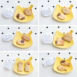 แม่พิมพ์คุกกี้การ์ตูนลูกแมวน่ารัก CatDIY Stampcookie เครื่องตัดอุปกรณ์เบเกอรี่