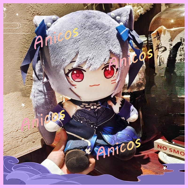Genshin Impact Keqing ตุ๊กตาตุ๊กตา 30 ซม.เสื้อผ้าอะนิเมะเกมของขวัญผ้าฝ้าย Plushie ACG คอสเพลย์น่ารัก