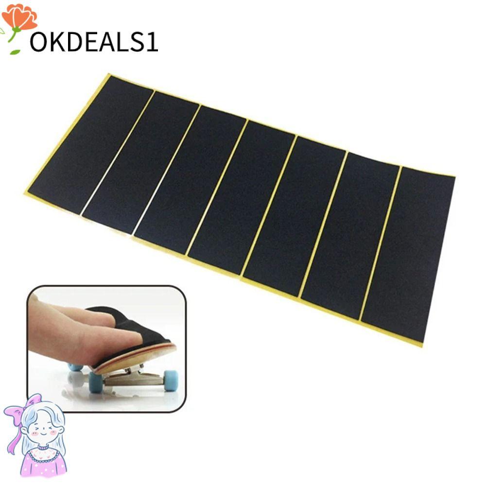 DEALSHOP 1/10 ชิ้น Fingerboard Grip เทป,โฟมสีดํา Grip Fingerboard Deck สติกเกอร์, Self-กาว 110x38 มิลลิเมตร Uncut สติกเกอร์กันลื่น