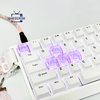 MAO Cat Keycaps 1U โปร่งใส Keycap PC วัสดุ คีย์แคป PC รูปหัวแมวน่ารัก โปร่งใส ก้านไขว้ เข้ากันได้กับคีย์บอร์ด