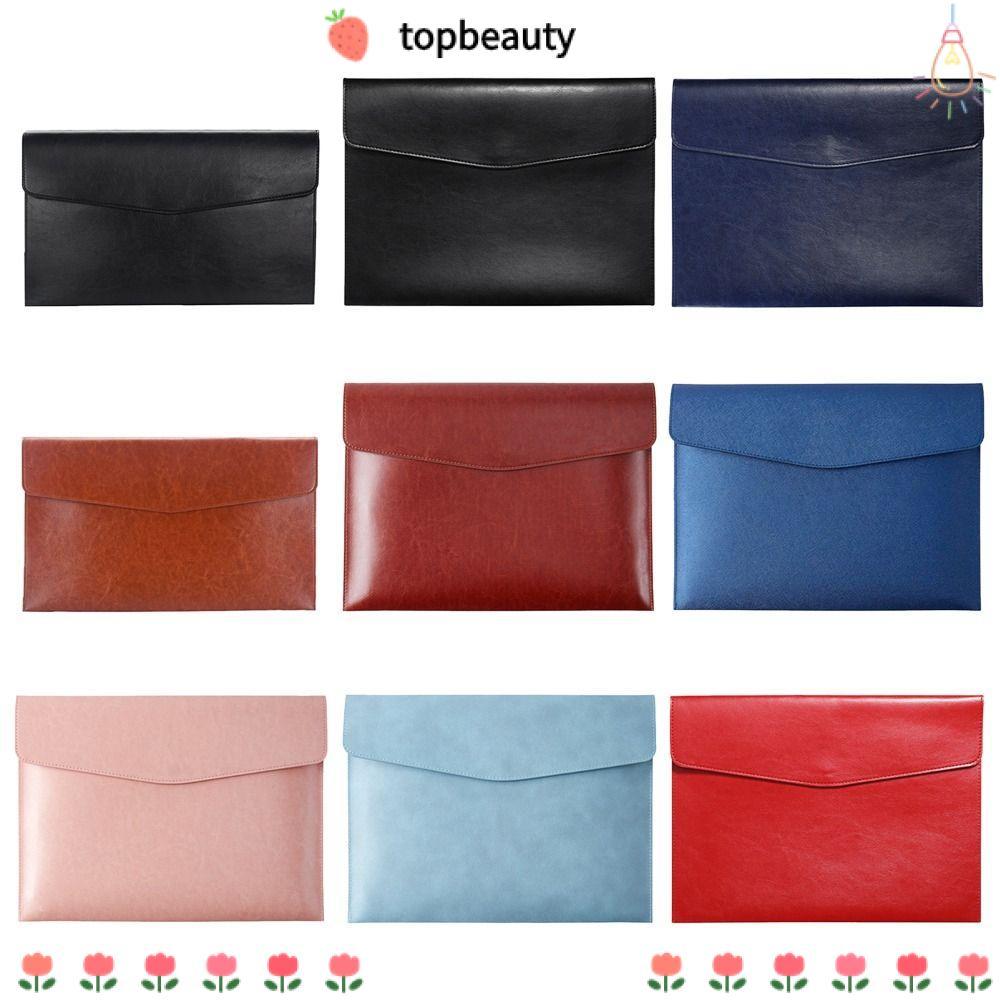 Topbeauty แฟ้มหนังโฟลเดอร์แฟชั่นเอกสาร Organiser ข้อมูลสัญญา Bill Storage โรงเรียนอุปกรณ์สํานักงานกระเป๋าเอกสาร