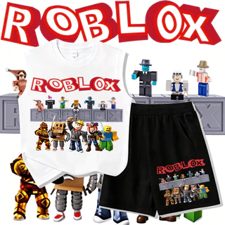 ชุดเด็กลาย Roblox Characters เสื้อกล้ามไม่มีแขน ผ้าฝ้ายอ่อนนุ่ม สำหรับเด็กเล็ก