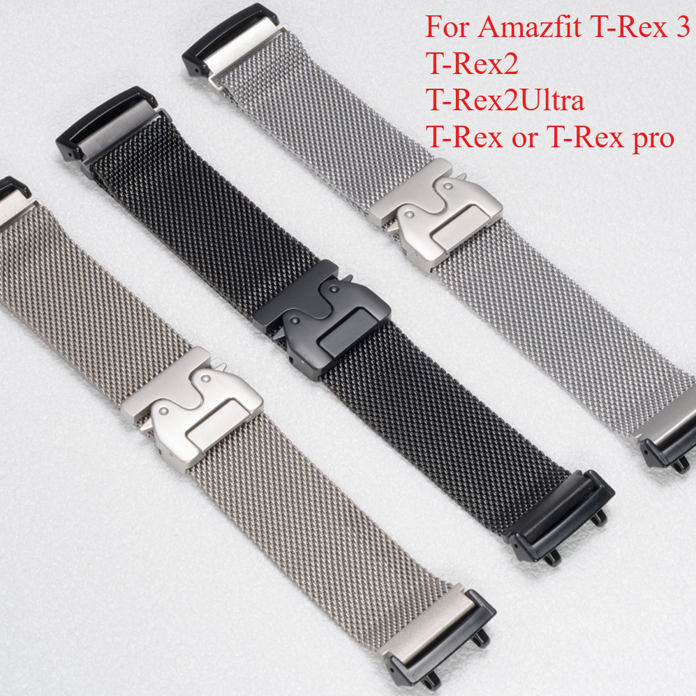 Milanese Loop สําหรับ Huami Amazfit T-REX 3 2 สมาร์ทวอท์ชสร้อยข้อมือกีฬาสําหรับ Xiaomi Amazfit T-Rex T Rex Pro ultra Correa