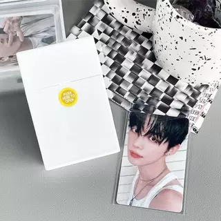 การ์ด กล่องเก็บของฝาปิดป๊อปอัพ Simple Ins สไตล์ซีลสติกเกอร์ DIY Photocard โพลารอยด์จัดเก็บกล่องกันฝุ่นแบบพลิกด้านบนแบบพกพา