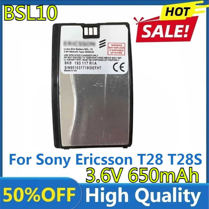 คุณภาพสูงเปลี่ยน 3.6V 650mAh BSL10 BSL-10 แบตเตอรี่สําหรับ Sony Ericsson T28 T28S T28SC T29 T39 T520