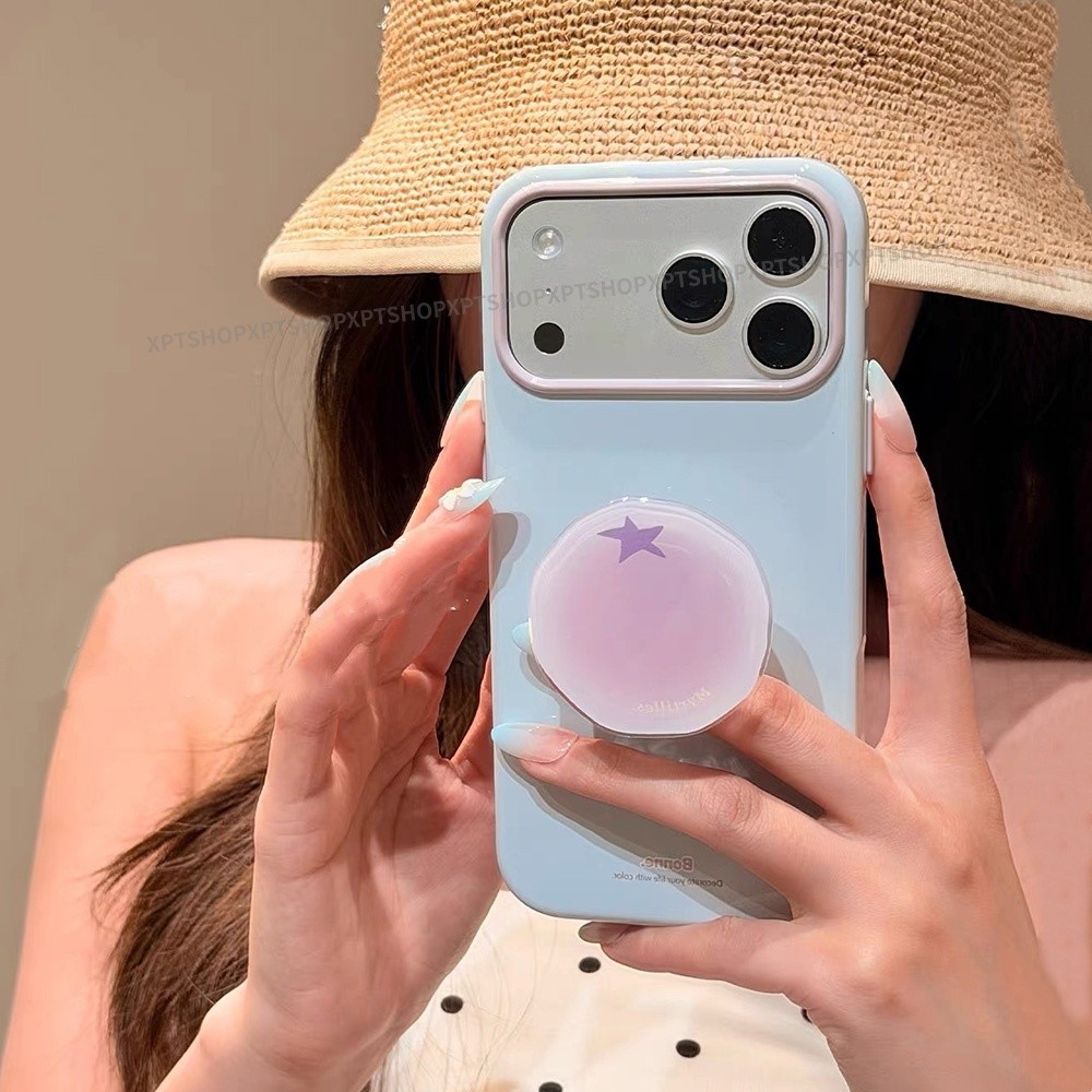 สีทึบ + วงเล็บผลไม้กรณีโทรศัพท์อ่อนสําหรับ ไอโฟน 17 มือโปร สูงสุด 16 15 14 13 กันกระแทกป้องกันปลอก
