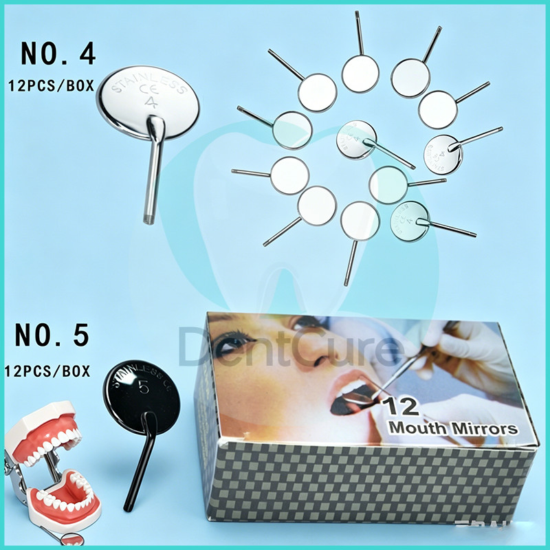 ชุดกระจกส่องปากทันตกรรม 12 ชิ้น ใช้ตรวจภายในช่องปาก Mouth Mirror อุปกรณ์โปรเฟสชั่นแนลสำหรับทันตแพทย์