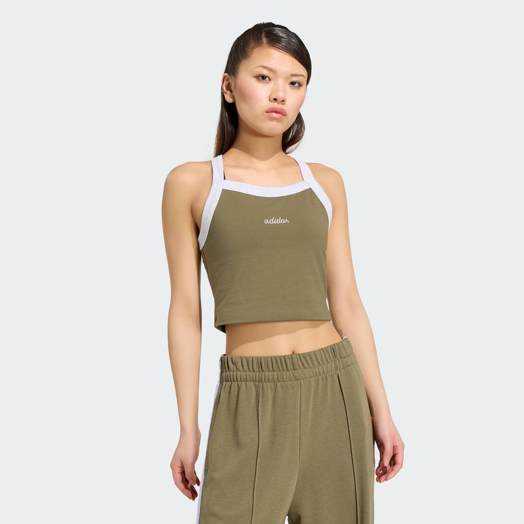 adidas Lifestyle Seasonal Essentials Colourpop Tank with Embroidered Graphic Women Green KV6871
