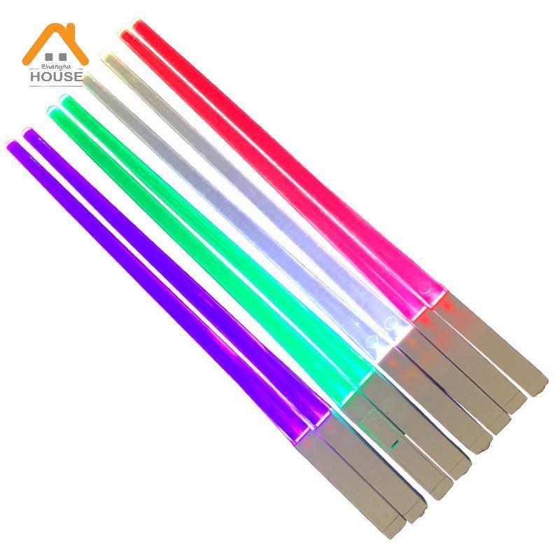 ZN 1 PCS LED Lightsaber Luminous Chopstis ที่ถอดออกได้ล้างทําความสะอาดได้ฟรีบนโต๊ะอาหารสําหรับห้องคร