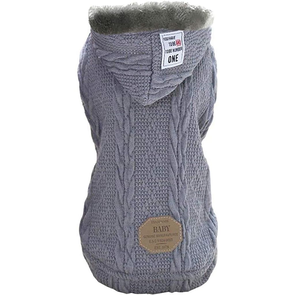 Rdc เสื้อผ้าสัตว์เลี้ยงเสื้อสเวตเตอร์ขนสัตว์สุนัขและแมวพร้อมหมวก - เสื้อโค้ทผ้าฟลีซคอเต่าฤดูหนาวที่อ