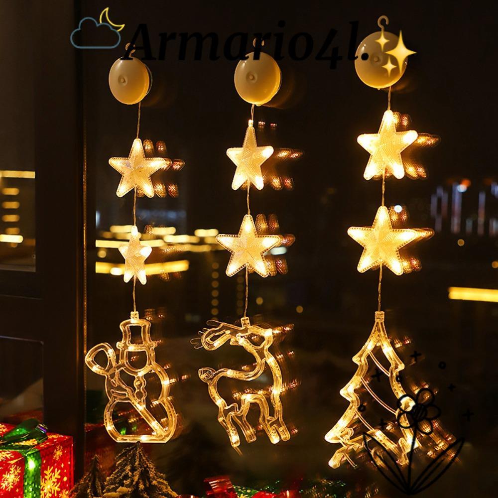 อุปกรณ์ ตกแต่งบ้าน ARMARIO Star โคมไฟ, ผ้าม่าน Garland Fairy String ไฟคริสต์มาส Sucker Light, ใหม่ปีของขวัญ LED Xmas Tree เครื่องประดับตกแต่ง String แขวนโคมไฟวันหยุดงานแต่งงาน ราคาถูก