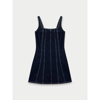 [Pomelo] เดรสแต่งตะเข็บสีตัดกัน / Contrast Stitch Dress