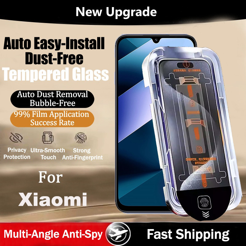 ฟิล์มกระจกนิรภัยความเป็นส่วนตัว ติดอัตโนมัติ ไม่มีฝุ่น ไม่มีฟอง สำหรับ Xiaomi POCO C75 C65 C61 C55 C
