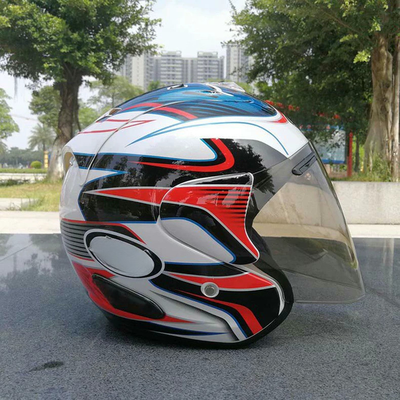 Brand New Ped Blue Flower Half Helmet Motorcycle Racing Mens Helmet Brand New Helmet Size Has M, L, 