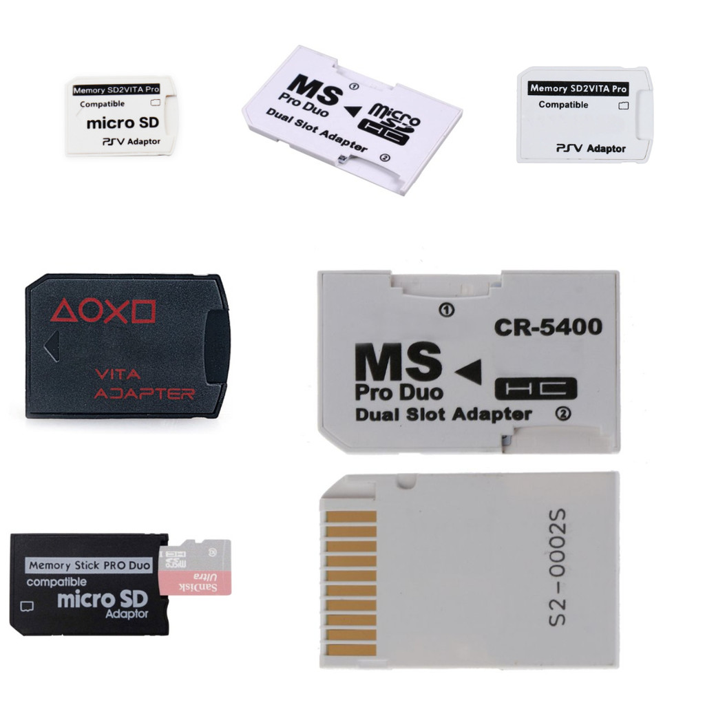 1 ชิ้นเดี่ยวและ Dual Slot Card Reader ใหม่ Micro SD SDHC TF ถึง MS Memory Stick Pro Duo Reader สําหรับ PSP PSV การ์ดอะแดปเตอร์