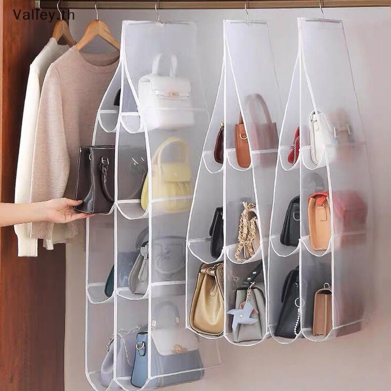 [Valley] แขวนกระเป๋าถือตู้เสื้อผ้าตู้เสื้อผ้าคู่ด้านข้างกระเป๋าประตูผนัง Clear Sundry รองเท้าแขวนกระ