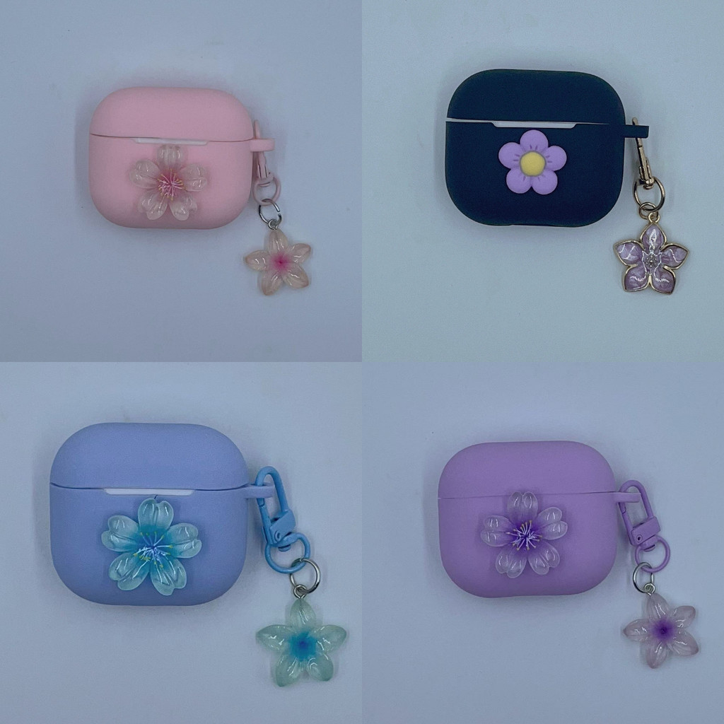 สําหรับ Soundcore R60i/R50i/P30i NC เคส Case หูฟัง Creative Soft ซิลิโคนดอกไม้รูปแบบ